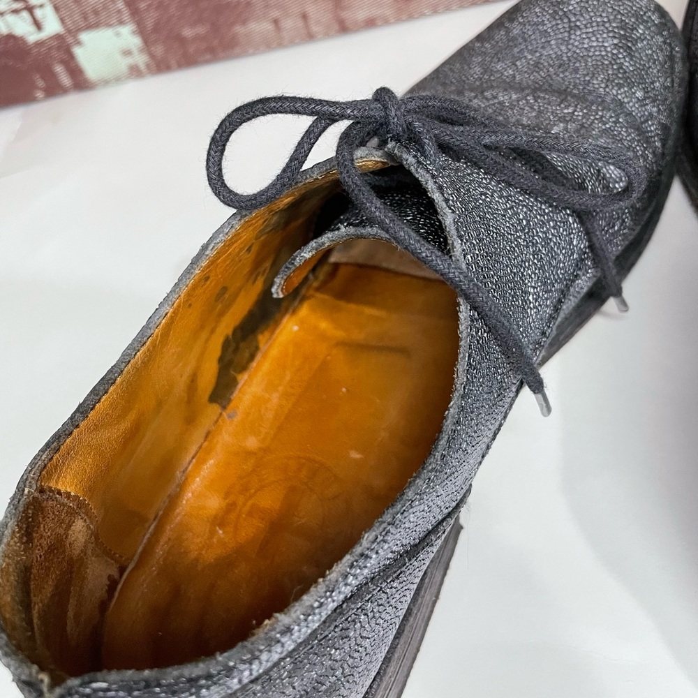 Fiorentini + Baker leather Oxford shoes silver crackled specks - Picture 7 of 12